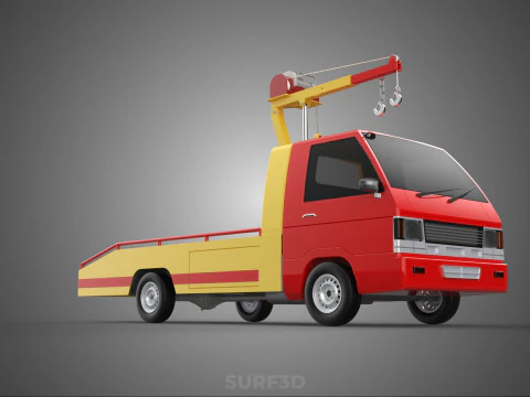 EMERGENCY LIFTING HYDRAULIC CRANE RECOVERY TOWING TOW FIRE TRUCK 3D Model