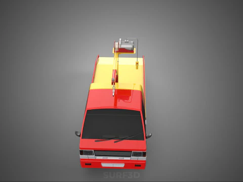 EMERGENCY LIFTING HYDRAULIC CRANE RECOVERY TOWING TOW FIRE TRUCK 3D Model
