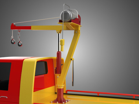 EMERGENCY LIFTING HYDRAULIC CRANE RECOVERY TOWING TOW FIRE TRUCK Modèle 3D