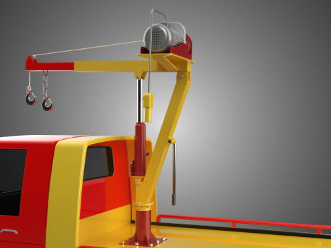 EMERGENCY LIFTING HYDRAULIC CRANE RECOVERY TOWING TOW FIRE TRUCK 3D Model