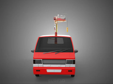 EMERGENCY LIFTING HYDRAULIC CRANE RECOVERY TOWING TOW FIRE TRUCK 3D Model