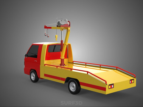 EMERGENCY LIFTING HYDRAULIC CRANE RECOVERY TOWING TOW FIRE TRUCK Modèle 3D