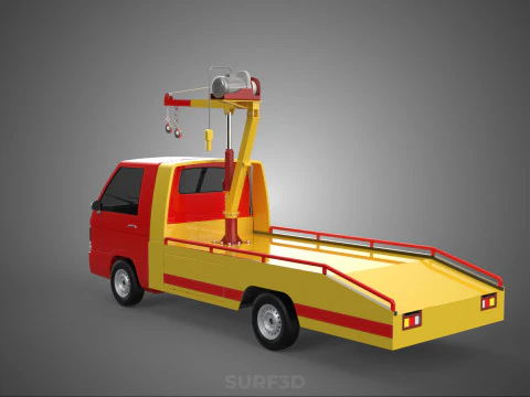 EMERGENCY LIFTING HYDRAULIC CRANE RECOVERY TOWING TOW FIRE TRUCK 3D Model