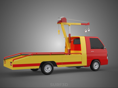 EMERGENCY LIFTING HYDRAULIC CRANE RECOVERY TOWING TOW FIRE TRUCK Modèle 3D
