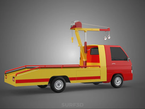 EMERGENCY LIFTING HYDRAULIC CRANE RECOVERY TOWING TOW FIRE TRUCK 3D Model