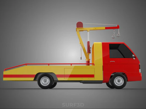 EMERGENCY LIFTING HYDRAULIC CRANE RECOVERY TOWING TOW FIRE TRUCK 3D Model