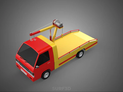EMERGENCY LIFTING HYDRAULIC CRANE RECOVERY TOWING TOW FIRE TRUCK 3D Model
