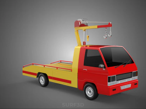 EMERGENCY LIFTING HYDRAULIC CRANE RECOVERY TOWING TOW FIRE TRUCK 3D Model