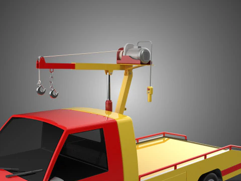 EMERGENCY LIFTING HYDRAULIC CRANE RECOVERY TOWING TOW FIRE TRUCK 3D Model