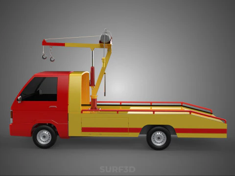 EMERGENCY LIFTING HYDRAULIC CRANE RECOVERY TOWING TOW FIRE TRUCK 3D Model