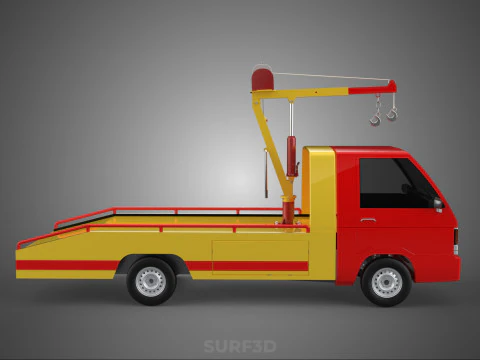 EMERGENCY LIFTING HYDRAULIC CRANE RECOVERY TOWING TOW FIRE TRUCK 3D Model