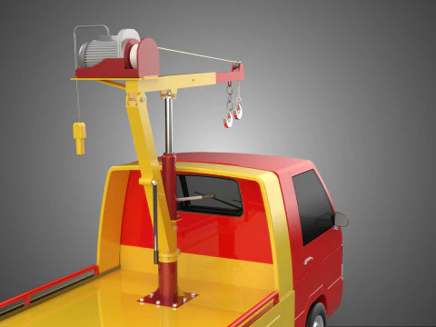 EMERGENCY LIFTING HYDRAULIC CRANE RECOVERY TOWING TOW FIRE TRUCK 3D Model