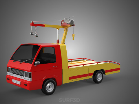 EMERGENCY LIFTING HYDRAULIC CRANE RECOVERY TOWING TOW FIRE TRUCK Modèle 3D