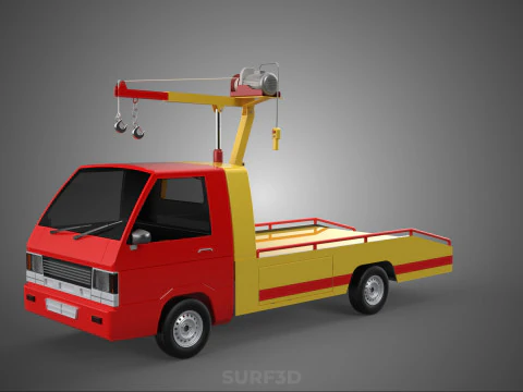 EMERGENCY LIFTING HYDRAULIC CRANE RECOVERY TOWING TOW FIRE TRUCK 3D Model
