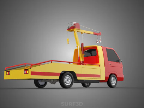 EMERGENCY LIFTING HYDRAULIC CRANE RECOVERY TOWING TOW FIRE TRUCK 3D Model