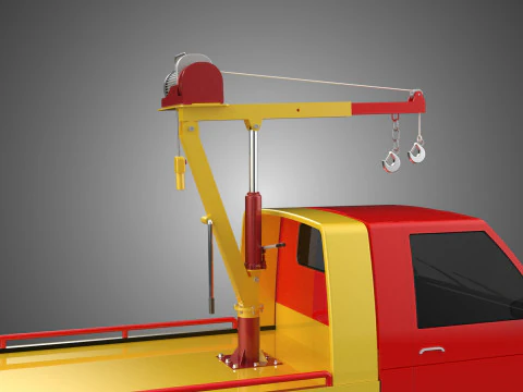 EMERGENCY LIFTING HYDRAULIC CRANE RECOVERY TOWING TOW FIRE TRUCK 3D Model
