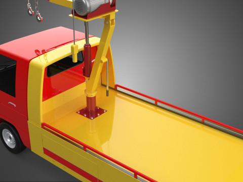 EMERGENCY LIFTING HYDRAULIC CRANE RECOVERY TOWING TOW FIRE TRUCK Modèle 3D