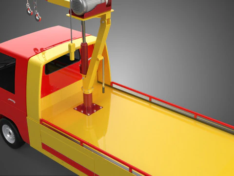 EMERGENCY LIFTING HYDRAULIC CRANE RECOVERY TOWING TOW FIRE TRUCK 3D Model