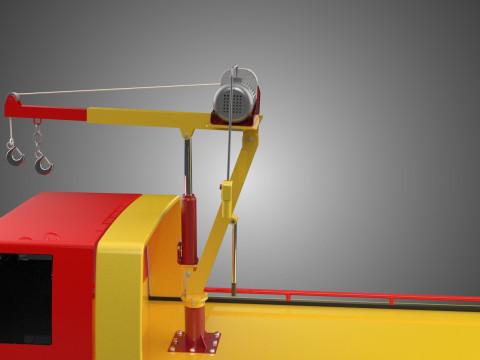 EMERGENCY LIFTING HYDRAULIC CRANE RECOVERY TOWING TOW FIRE TRUCK Modèle 3D