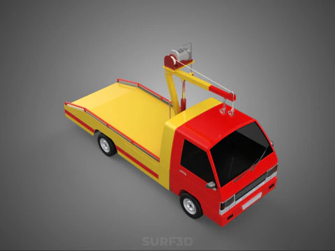 EMERGENCY LIFTING HYDRAULIC CRANE RECOVERY TOWING TOW FIRE TRUCK 3D Model