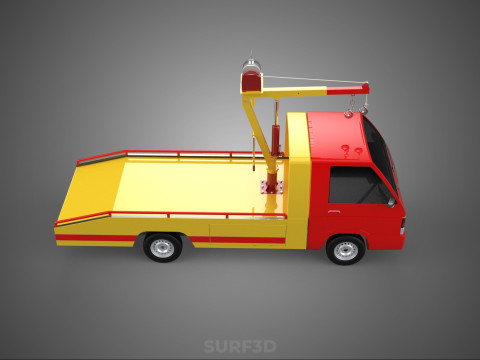 EMERGENCY LIFTING HYDRAULIC CRANE RECOVERY TOWING TOW FIRE TRUCK Modèle 3D