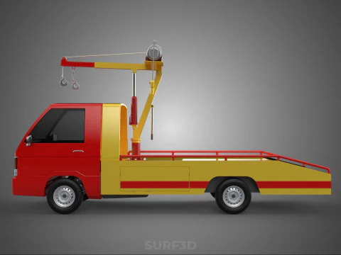 EMERGENCY LIFTING HYDRAULIC CRANE RECOVERY TOWING TOW FIRE TRUCK 3D Model