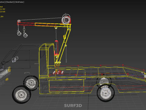 EMERGENCY LIFTING HYDRAULIC CRANE RECOVERY TOWING TOW FIRE TRUCK 3D Model