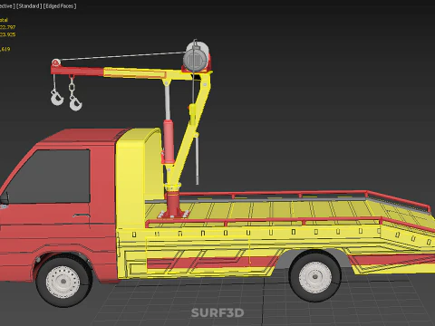EMERGENCY LIFTING HYDRAULIC CRANE RECOVERY TOWING TOW FIRE TRUCK 3D Model