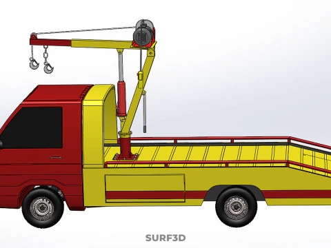 EMERGENCY LIFTING HYDRAULIC CRANE RECOVERY TOWING TOW FIRE TRUCK 3D Model