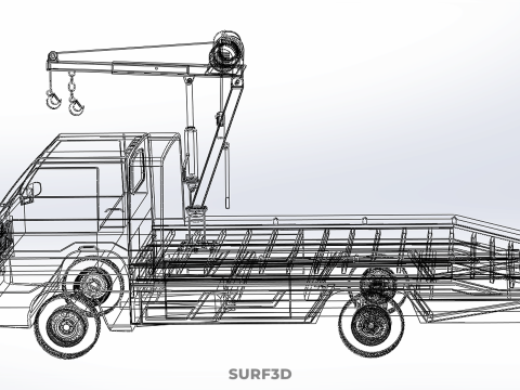 EMERGENCY LIFTING HYDRAULIC CRANE RECOVERY TOWING TOW FIRE TRUCK Modèle 3D