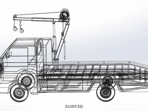 EMERGENCY LIFTING HYDRAULIC CRANE RECOVERY TOWING TOW FIRE TRUCK 3D Model
