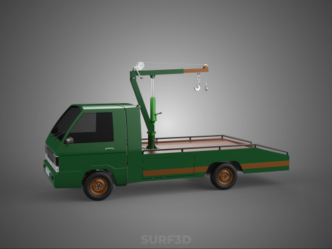 MILITARY ARMY FLATBED LIFTING CRANE HOOK TACTICAL RECOVERY TRUCK 3Dモデル