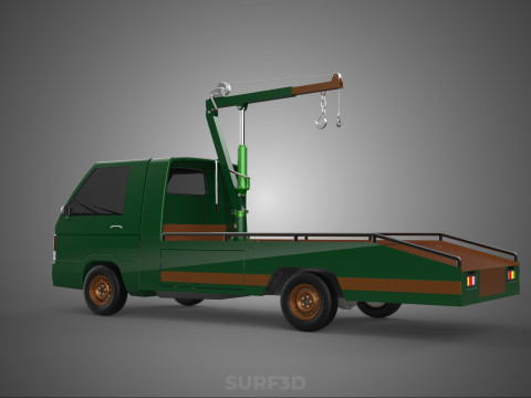 MILITARY ARMY FLATBED LIFTING CRANE HOOK TACTICAL RECOVERY TRUCK 3D Модель