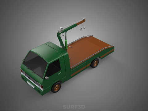 MILITARY ARMY FLATBED LIFTING CRANE HOOK TACTICAL RECOVERY TRUCK 3D Модель