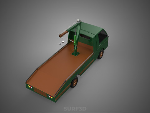 MILITARY ARMY FLATBED LIFTING CRANE HOOK TACTICAL RECOVERY TRUCK 3D Модель
