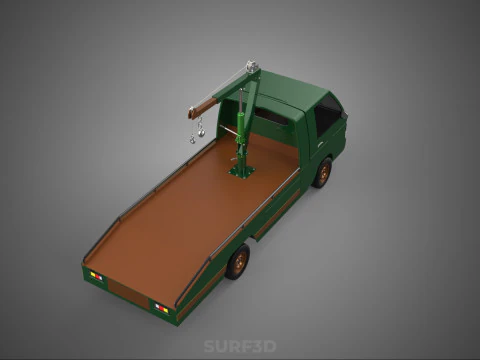 CAMION DI RECUPERO TATTICO CON GANCIO GRU A PIANO DI SOLLEVAMENTO DELL'ESERCITO MILITARE Modello 3D