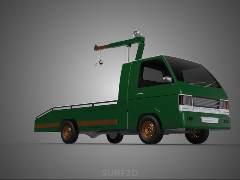 MILITARY ARMY FLATBED LIFTING CRANE HOOK TACTICAL RECOVERY TRUCK 3D Модель