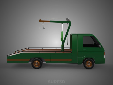 MILITARY ARMY FLATBED LIFTING CRANE HOOK TACTICAL RECOVERY TRUCK 3D Модель