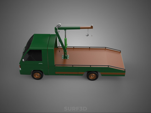 MILITARY ARMY FLATBED LIFTING CRANE HOOK TACTICAL RECOVERY TRUCK 3D Модель