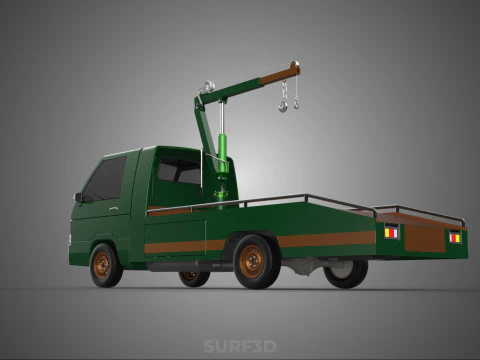 CAMION DI RECUPERO TATTICO CON GANCIO GRU A PIANO DI SOLLEVAMENTO DELL'ESERCITO MILITARE Modello 3D