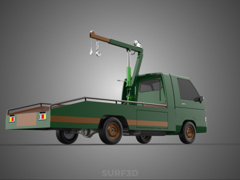 MILITARY ARMY FLATBED LIFTING CRANE HOOK TACTICAL RECOVERY TRUCK 3D Модель