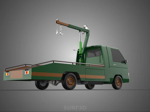 CAMION DI RECUPERO TATTICO CON GANCIO GRU A PIANO DI SOLLEVAMENTO DELL'ESERCITO MILITARE Modello 3D