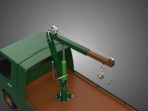 MILITARY ARMY FLATBED LIFTING CRANE HOOK TACTICAL RECOVERY TRUCK 3D Модель
