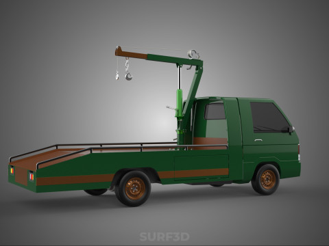 MILITARY ARMY FLATBED LIFTING CRANE HOOK TACTICAL RECOVERY TRUCK 3D Модель