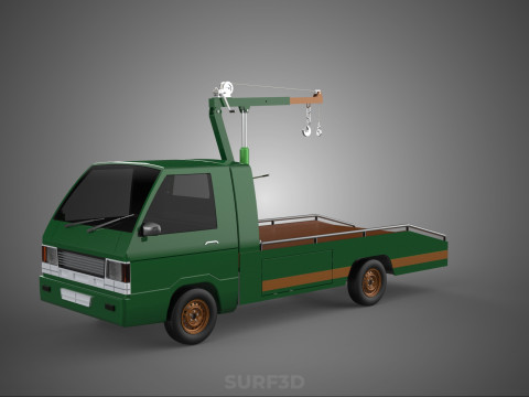 MILITARY ARMY FLATBED LIFTING CRANE HOOK TACTICAL RECOVERY TRUCK 3D Модель
