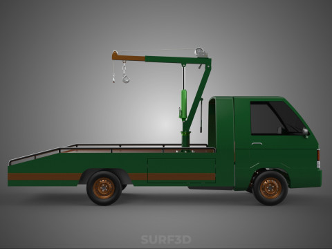 MILITARY ARMY FLATBED LIFTING CRANE HOOK TACTICAL RECOVERY TRUCK 3D Модель