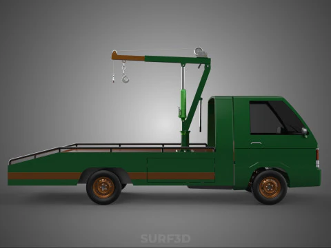 CAMION DI RECUPERO TATTICO CON GANCIO GRU A PIANO DI SOLLEVAMENTO DELL'ESERCITO MILITARE Modello 3D