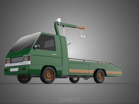 CAMION DI RECUPERO TATTICO CON GANCIO GRU A PIANO DI SOLLEVAMENTO DELL'ESERCITO MILITARE Modello 3D