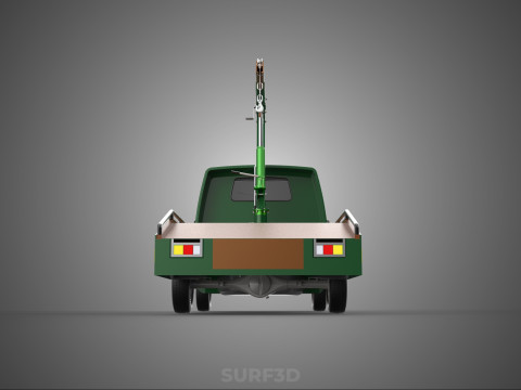 MILITARY ARMY FLATBED LIFTING CRANE HOOK TACTICAL RECOVERY TRUCK 3D Модель
