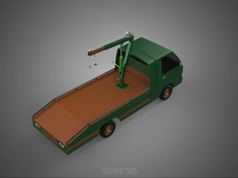 CAMION DI RECUPERO TATTICO CON GANCIO GRU A PIANO DI SOLLEVAMENTO DELL'ESERCITO MILITARE Modello 3D